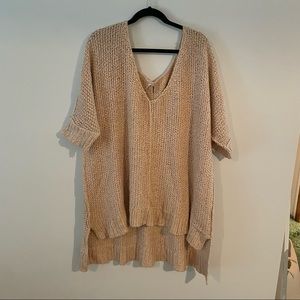 Oversized pink Free People sweater size medium